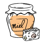 Miel avec morceaux de nougat de Montélimar